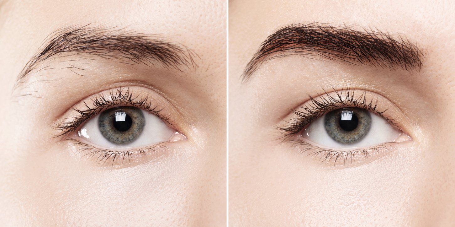 Permanent makeup eyebrow services before and after service in Leland NC